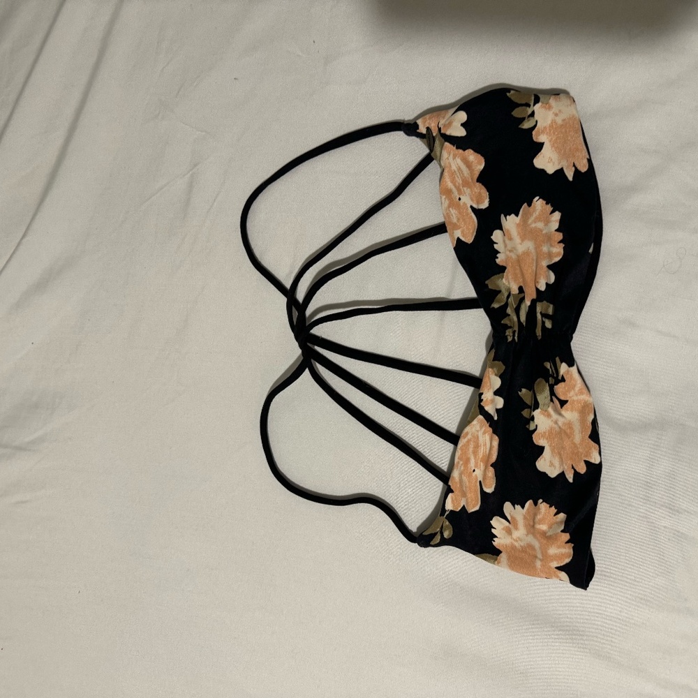 black flower swimsuit